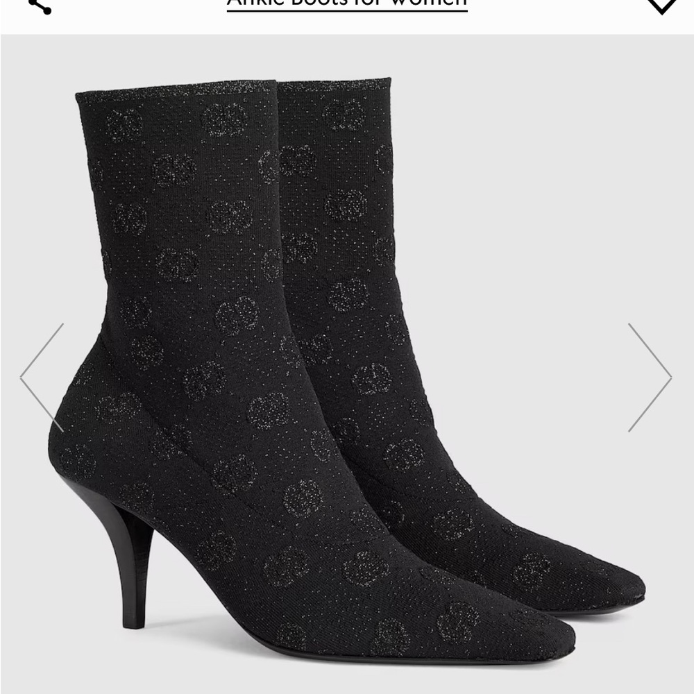 👢 GUCCI Women’s GG Knit Ankle Boots Sz 38